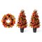Fall Sunflower Pinecone and Berry 36"H Porch Tree & 24"D Wreath